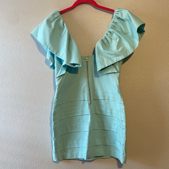 Chic Sky Blue Ruffle Mini Dress - Picture 4 of 6